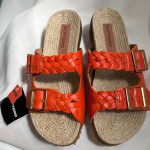 Women's Orange Espadrille type Sandals size 8
